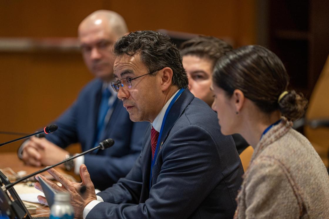 Rigoberto Ariel Yépez-García, gernete de Sector de Infraestructura y Energía participa en el congreso del Agua del Source of Innovation to accelerate SDG6, hoy, en las Naciones Unidas en New York (EEUU). EFE/ Ángel Colmenares
