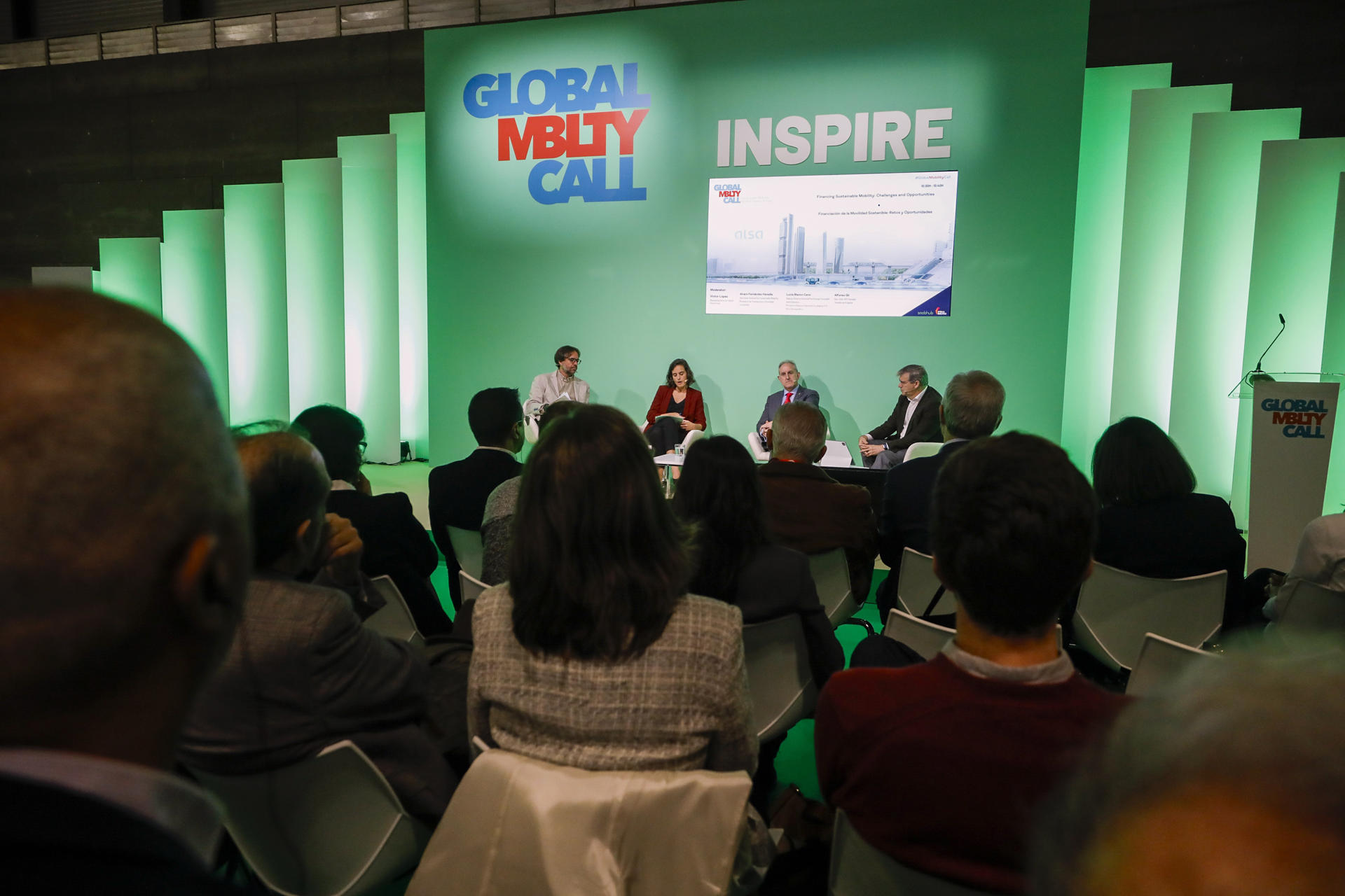MADRID, 21/11/2024.-Vista de la mesa "Financiación de la Movilidad Sostenible: Retos y Oportunidades" este jueves, durante la tercera y última jornada del "Global Mobility Call", que se celebra en el recinto de Ifema en Madrid. EFE/ David Fernández