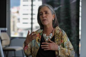 La directora para América Latina de The Nature Conservancy (TNC), Paula Caballero, habla en una entrevista con EFE en Quito (Ecuador).EFE/ José Jácome
