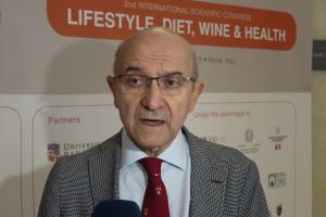 ROMA (ITALIA), 28/03/2025.- Miguel Ángel Martínez, epidemiólogo español y catedrático de la Universidad de Navarra, este viernes, durante el Congreso Internacional 'Lifestyle, Diet, Wine and Health' celebrado en Roma. España, con tradición vinícola y paradigma de la dieta mediterránea, puede convertirse "en un país puntero en la investigación sobre efectos del vino en la salud", dijo este viernes Miguel Ángel Martínez, epidemiólogo español y catedrático de la Universidad de Navarra. Martínez hizo estas declaraciones en el Congreso Internacional 'Lifestyle, Diet, Wine and Health' celebrado en Roma, donde expertos mundiales exploraron los potenciales beneficios para la salud del consumo moderado de vino y la nutrición propia del Mediterráneo. EFE/ Daniel Cáceres