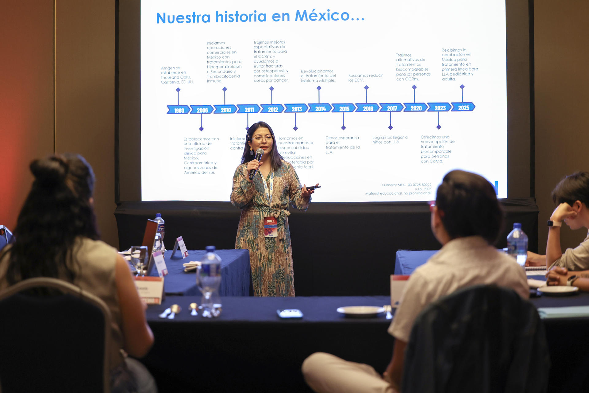 Presentación en la decimosegunda edición de la Cumbre de Excelencia Médica Amgen (CEMA) en Mérida (México). EFE/ Lorenzo Hernández