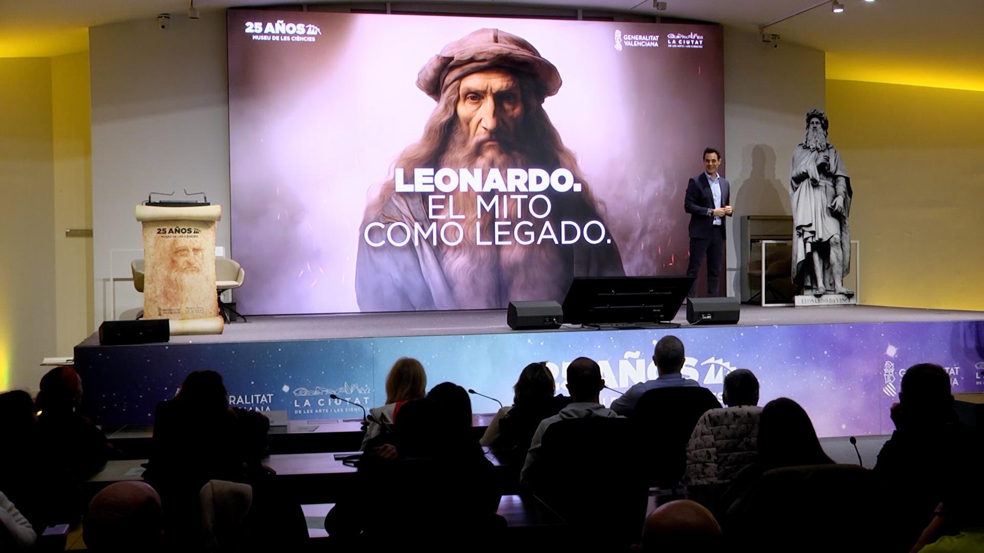 El presentador de televisión y divulgador de Da Vinci, Christian Gálvez, presenta la jornada 'Leonardo. El mito como legado'.