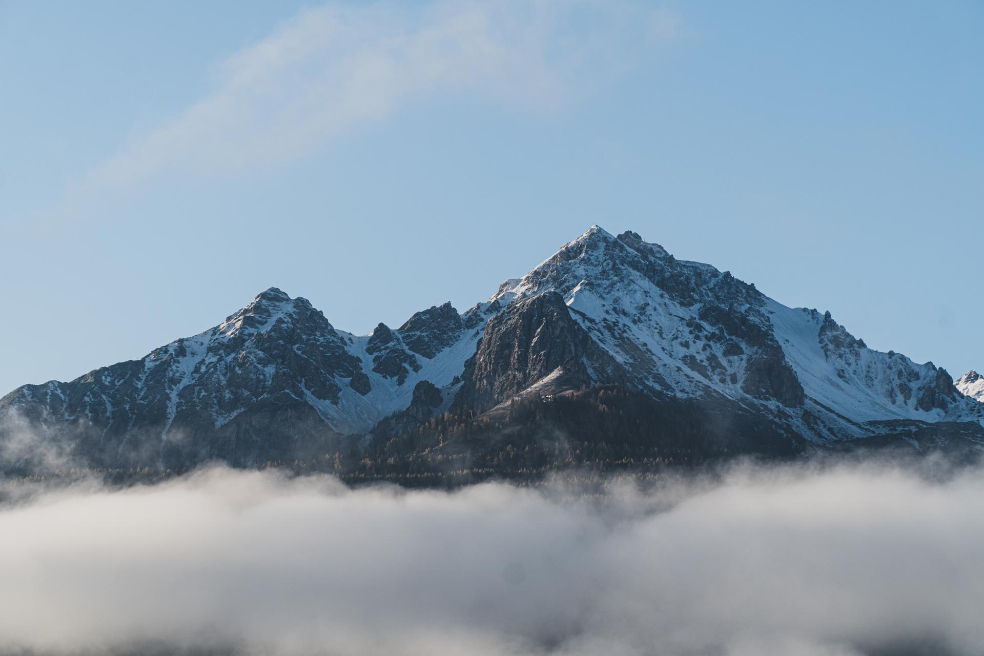 A beautiful shot of the top of a mountain